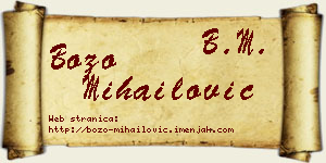 Božo Mihailović vizit kartica